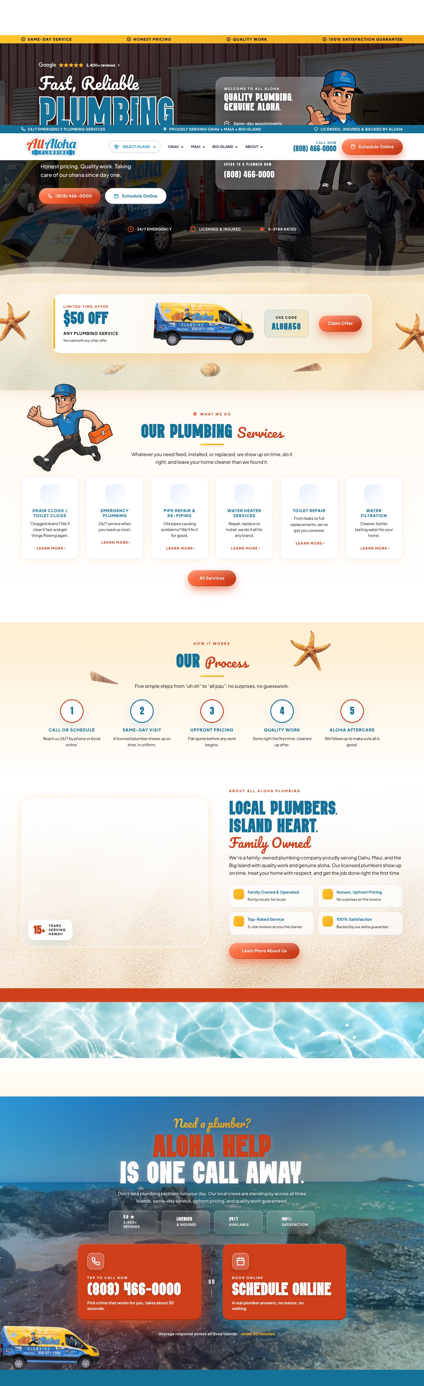 All Aloha Plumbing website capture