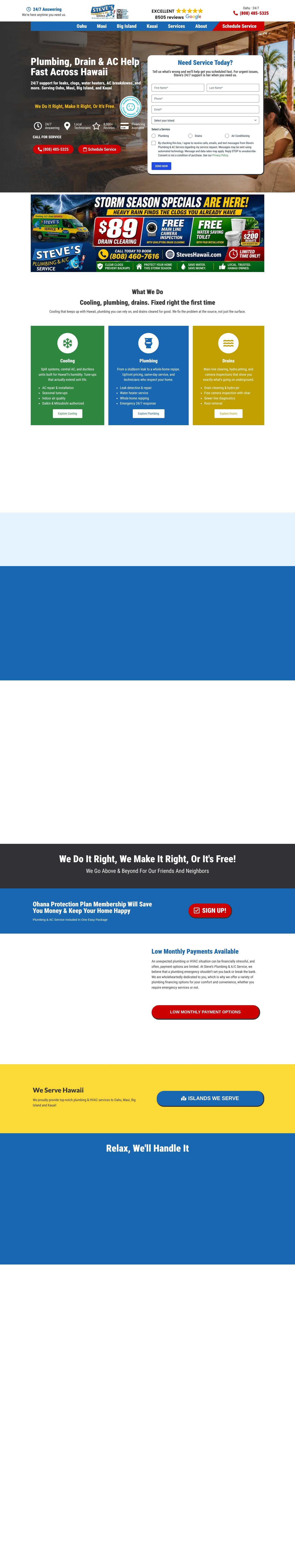 Steve’s Plumbing & A/C Service website capture