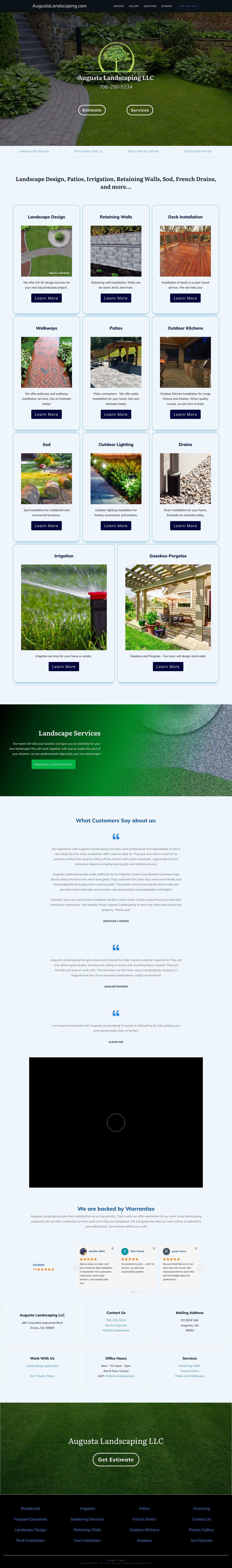 Augusta Landscaping website capture
