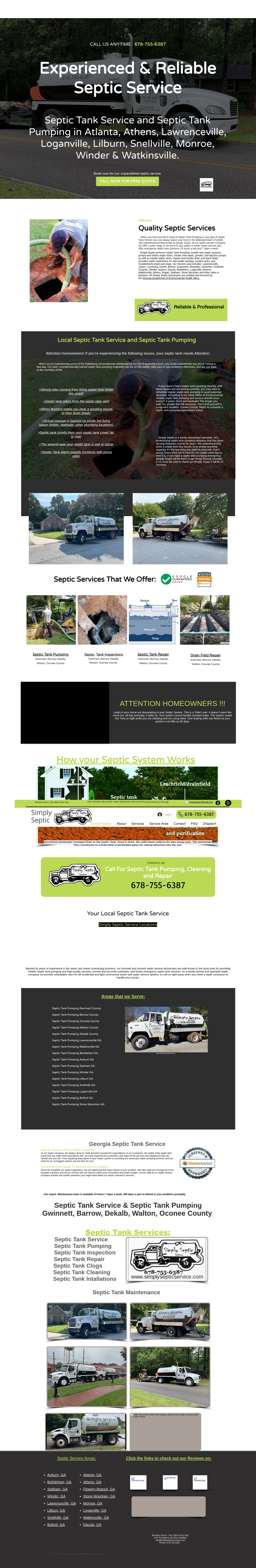 Simply Septic Services website capture